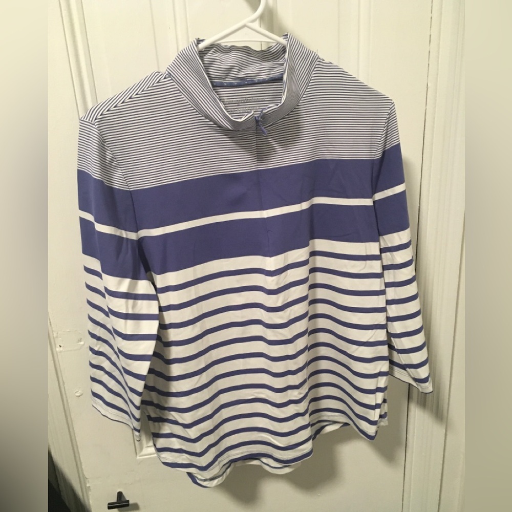 Tommy Bahama Navy and White Athletic Top